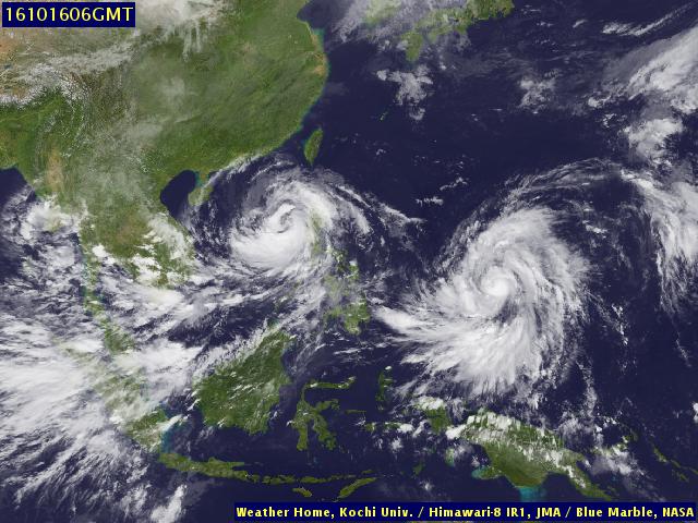 NASA Satellitenbild Südost-Asien 16.10